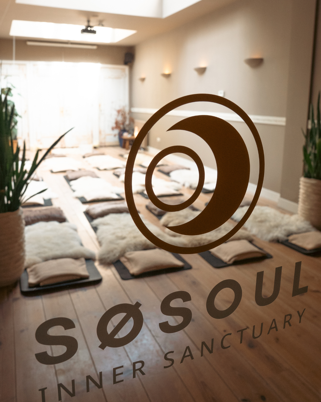 The SØSOUL Inner Sanctuary seen through the glass door